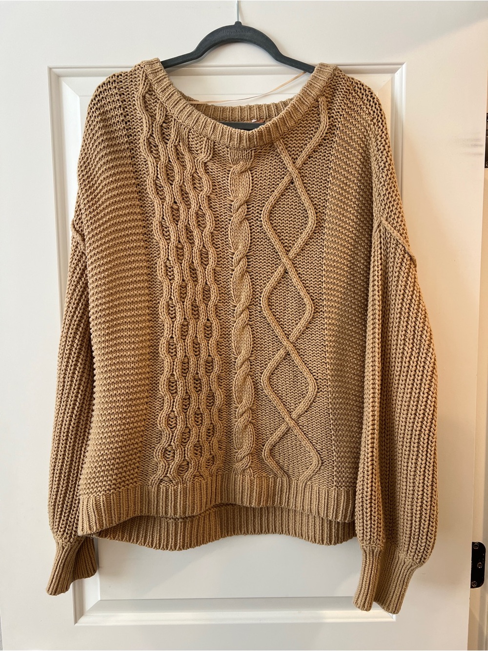 Free People chunky Cable Knit Sweater - Camel